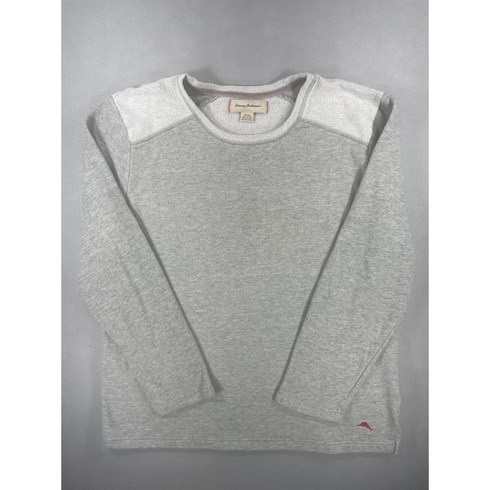Tommy Bahama Womens Sweatshirt Crewneck Gray Cotton Blend XL - Picture 1 of 9